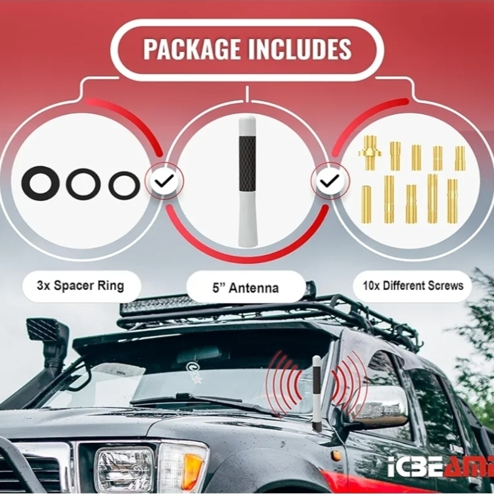 ✨️ NEW ICBEAMER 🛻 Carbon Fiber Antenna with Accessories